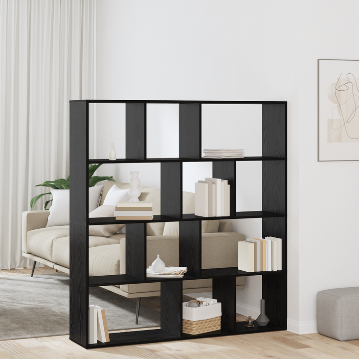 Bogskab Sort eg 132 x 29 x 141,5 cm Konstrueret træ