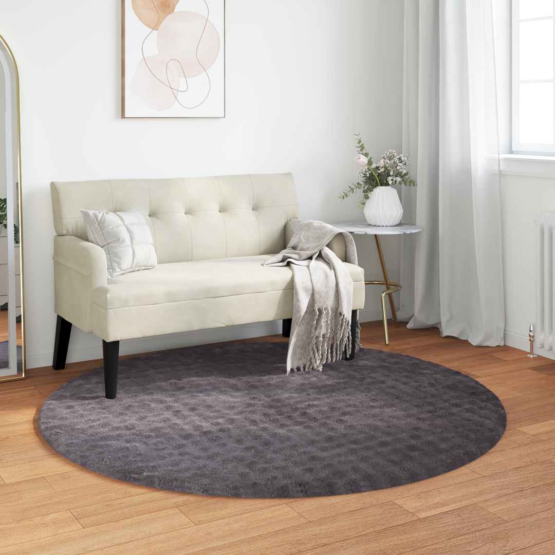 Områdetæpper Rund SIROLO Antracit Ø 200 CM Polyester