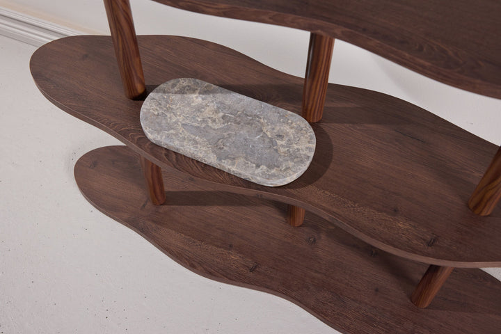 Vind Moln Bookcase 105x30x140 cm - MDF with Mocca 3D Paper