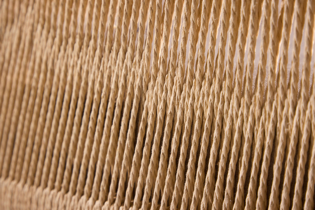 Vind Louie Lounge Chair - Beige Steel Frame / Rope Beige Linen Fabric