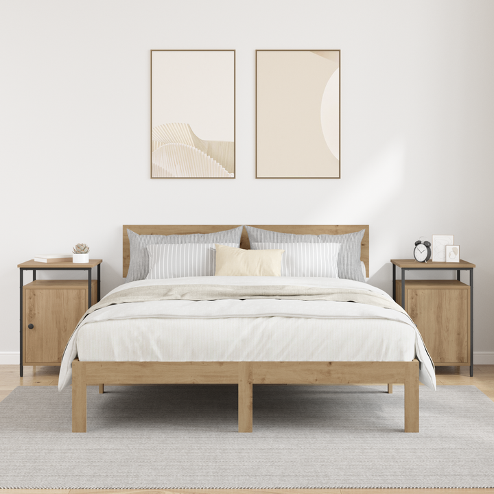 Natskab 2 pcs Artisan Egetræ 40 x 42 x 60cm Konstrueret træ