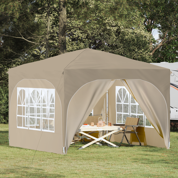 Pop-up Festtelt 290 x 290 x 245 cm Cremefarvet