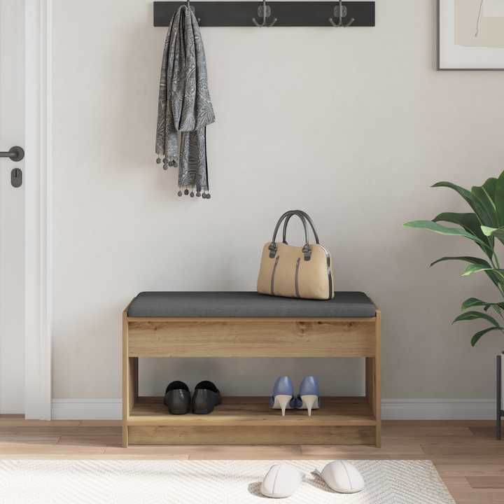 Hallbænk Artisan Eg 83 x 38 x 45 cm Kunstigt træ og stof