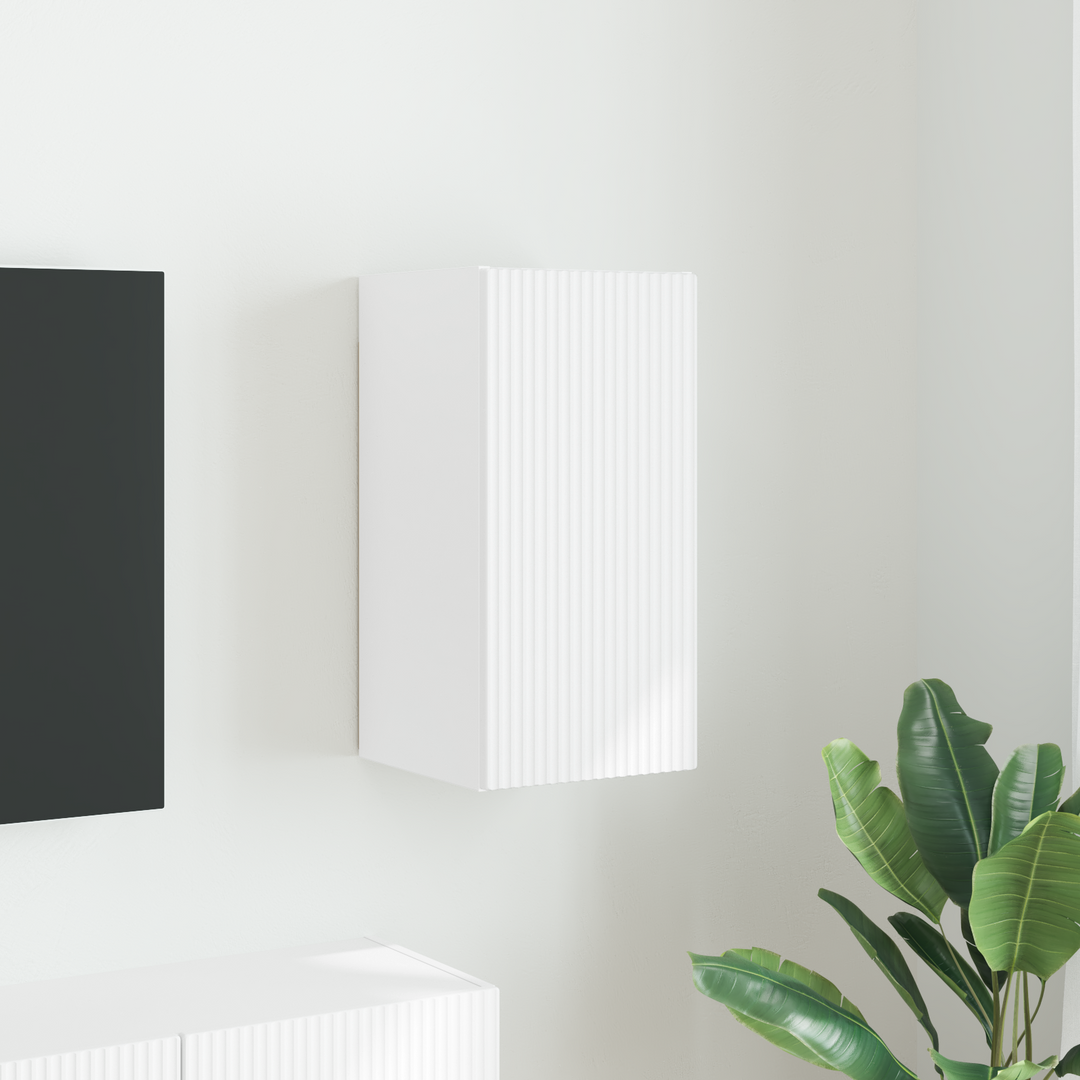 TV vægskab Vægmonteret Hvid 30 x 31 x 60 cm Konstrueret træ