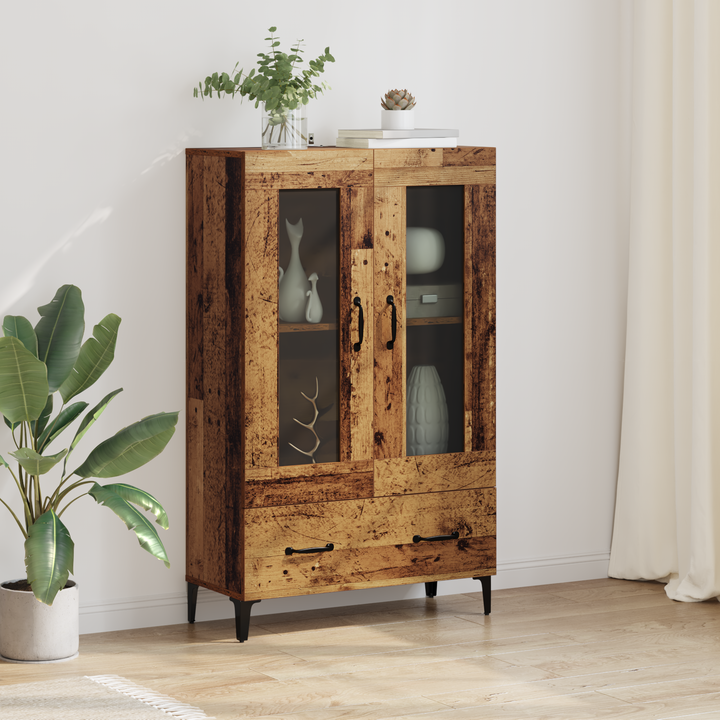 Highboard Gammelt træ 70 x 31 x 115 cm Ingeniørt træ og jern