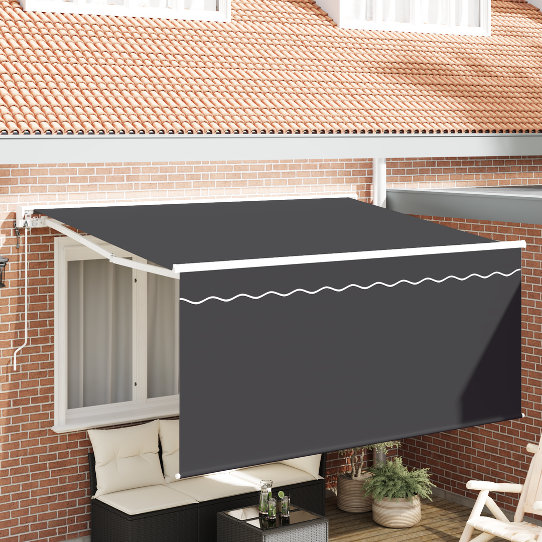 Utrækkelig Markise Antracit 300 x 200 cm Polyester og Aluminium