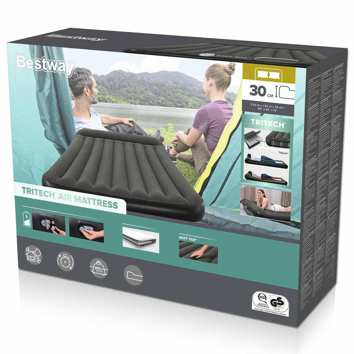 Luftmadras 2 personer 203 x 152 x 22 cm Sort