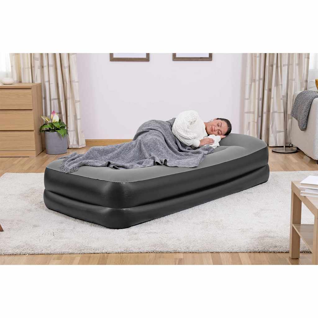 oppustelig luftmadras med indbygget luftpumpe 191x97x46 cm