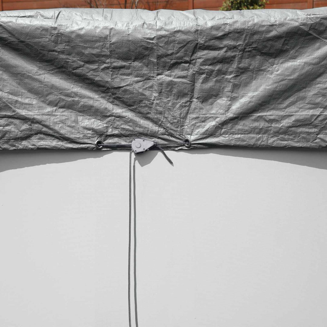 Pooldækning Ø4,88 m Rund Polyester Grå