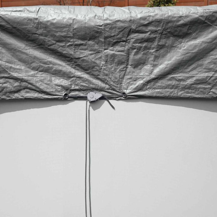 Pooldækning Ø4,88 m Rund Polyester Grå