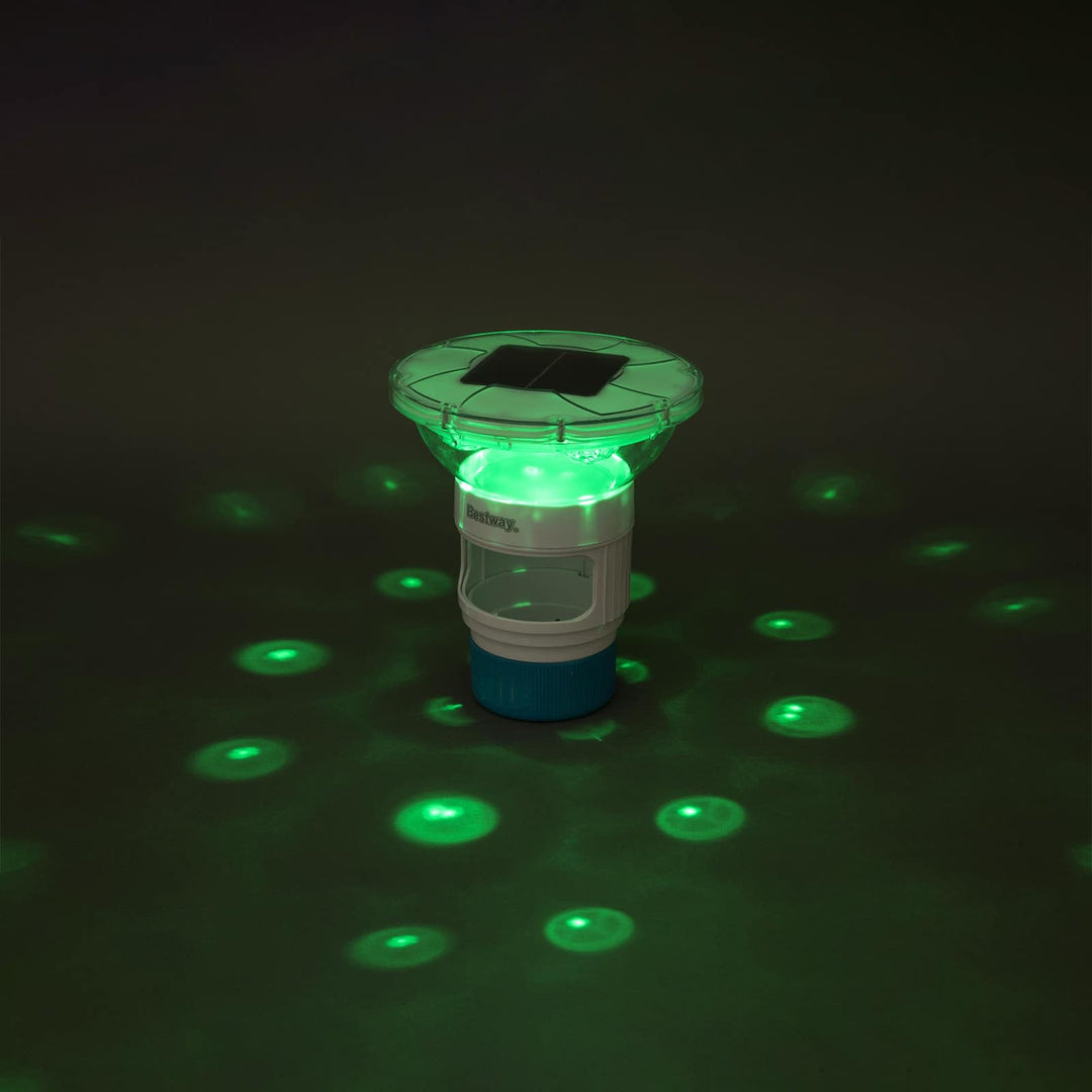 Flydende Sollys med LED-lysstrimler Hvid Ø 7,6 cm PC og ABS