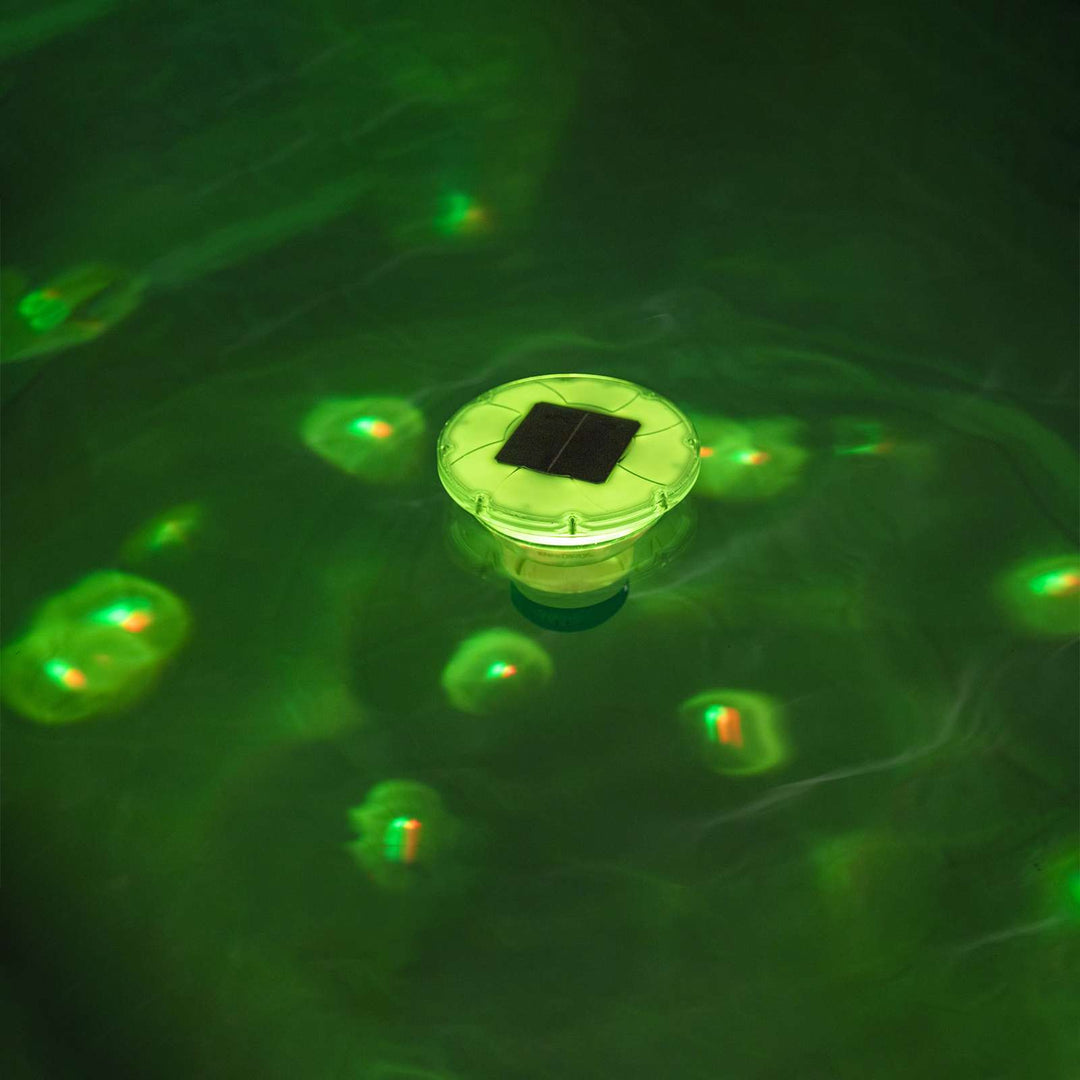 Flydende Sollys med LED-lysstrimler Hvid Ø 7,6 cm PC og ABS