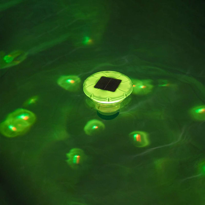 Flydende Sollys med LED-lysstrimler Hvid Ø 7,6 cm PC og ABS