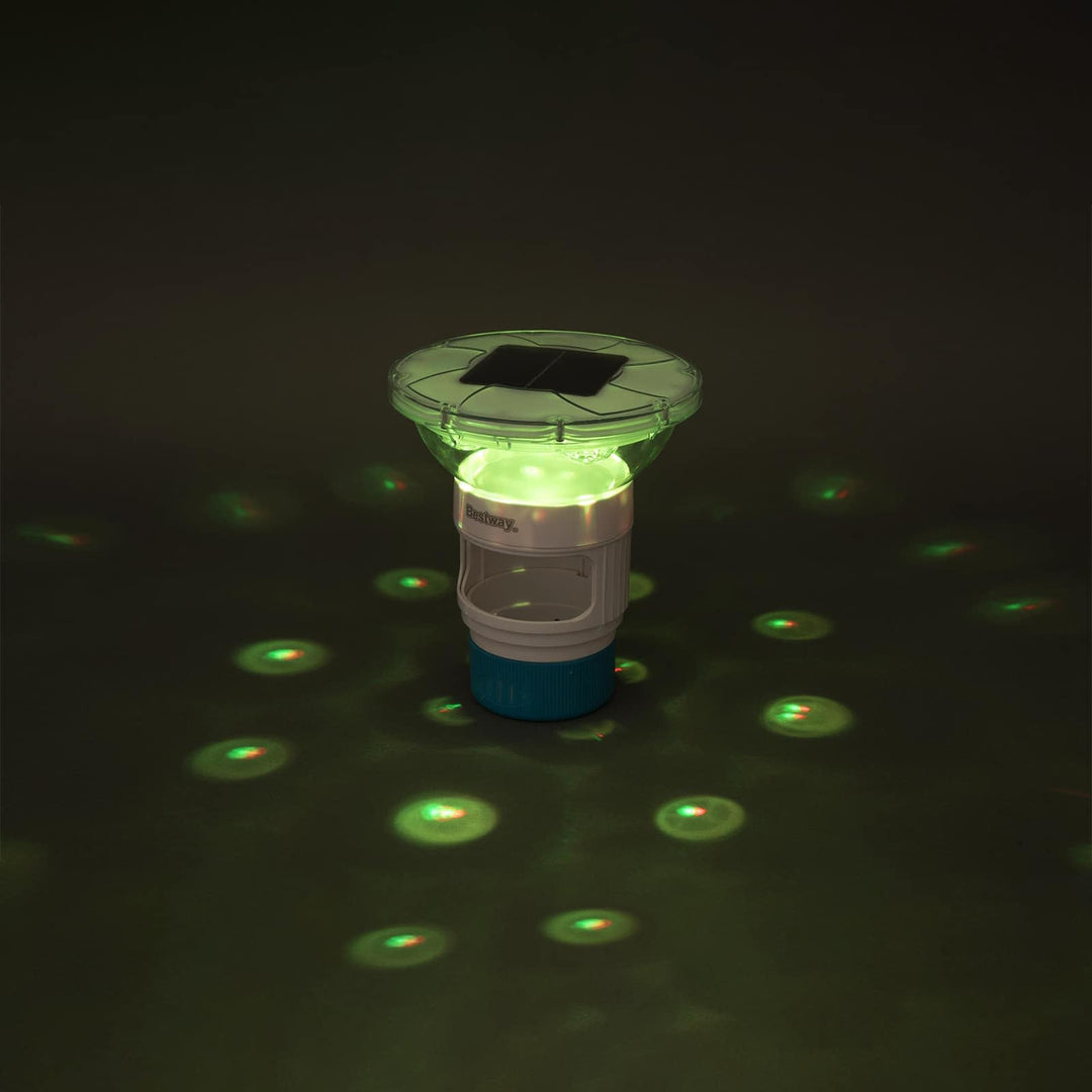 Flydende Sollys med LED-lysstrimler Hvid Ø 7,6 cm PC og ABS