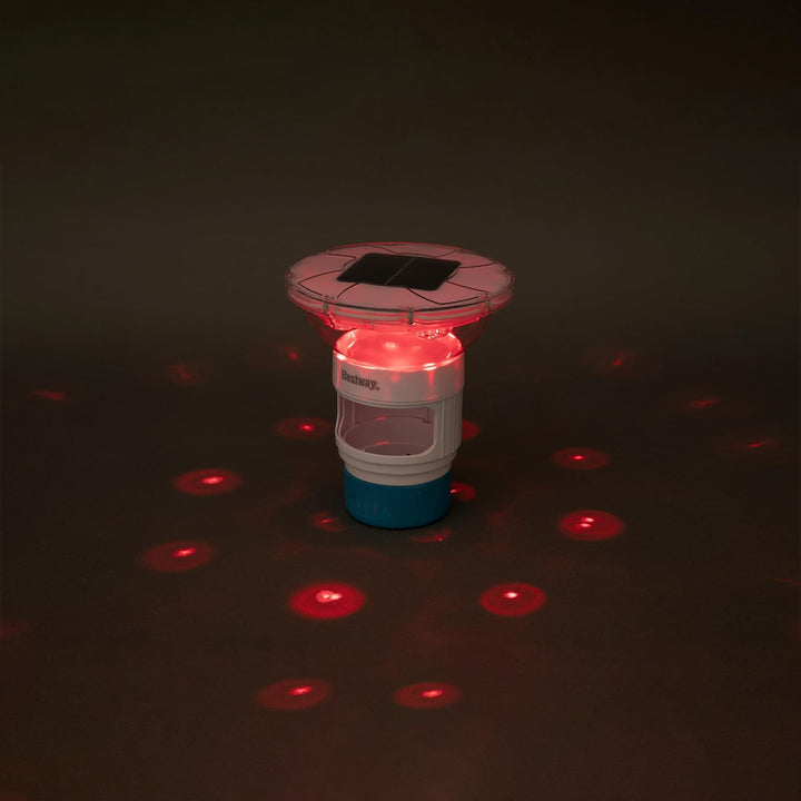 Flydende Sollys med LED-lysstrimler Hvid Ø 7,6 cm PC og ABS