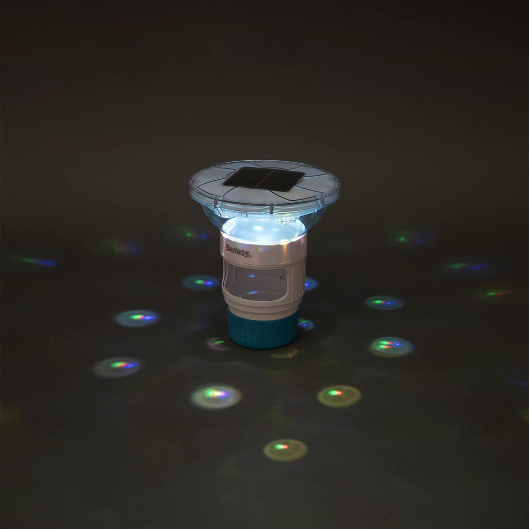 Flydende Sollys med LED-lysstrimler Hvid Ø 7,6 cm PC og ABS