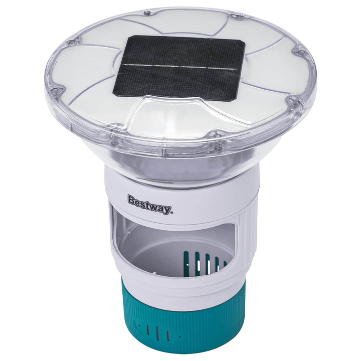 Flydende Sollys med LED-lysstrimler Hvid Ø 7,6 cm PC og ABS