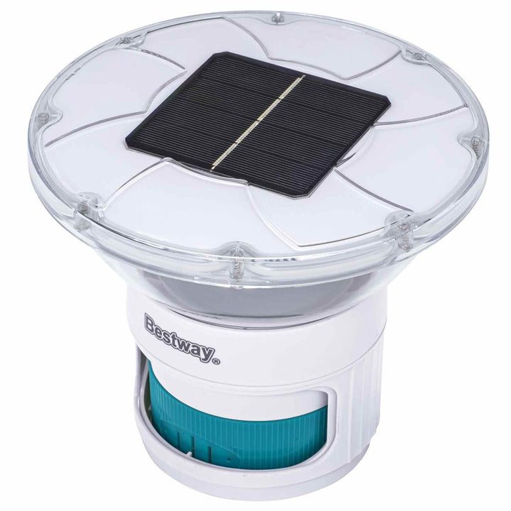 Flydende Sollys med LED-lysstrimler Hvid Ø 7,6 cm PC og ABS