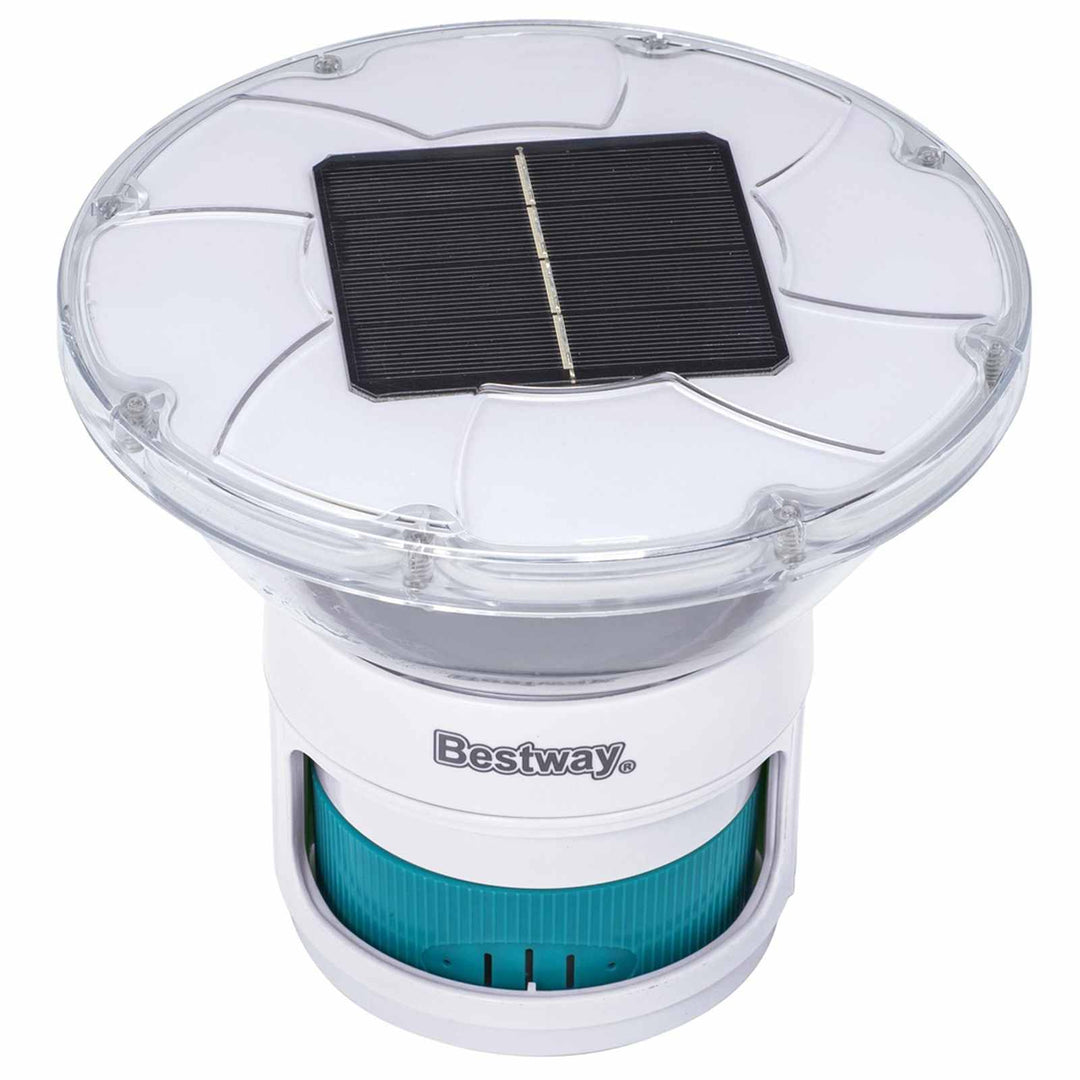 Flydende Sollys med LED-lysstrimler Hvid Ø 7,6 cm PC og ABS