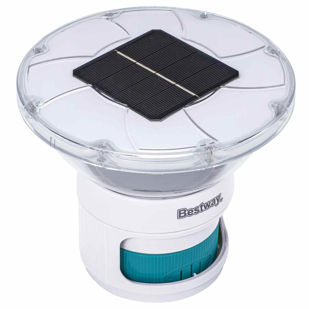 Flydende Sollys med LED-lysstrimler Hvid Ø 7,6 cm PC og ABS