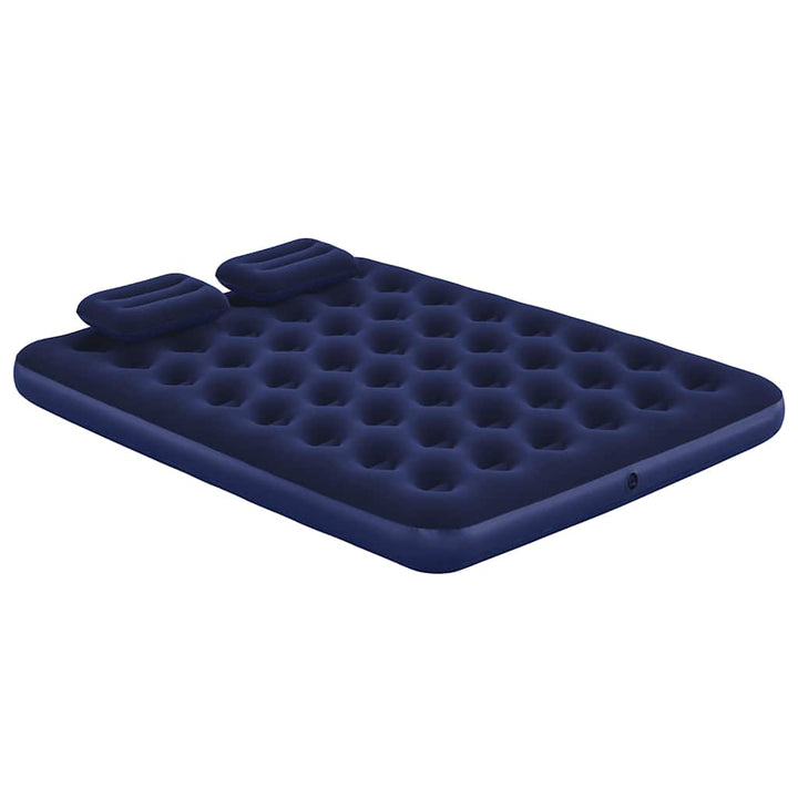 oppustelig luftmadras med pude og pumpe 203x152x22 cm 67374