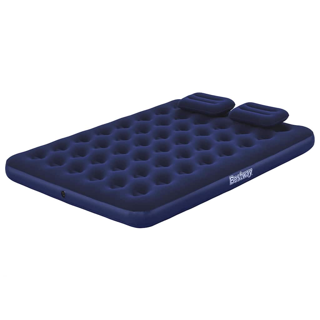 oppustelig luftmadras med pude og pumpe 203x152x22 cm 67374