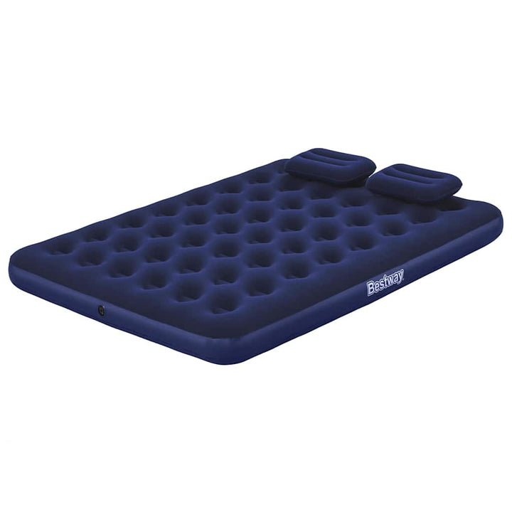 oppustelig luftmadras med pude og pumpe 203x152x22 cm 67374