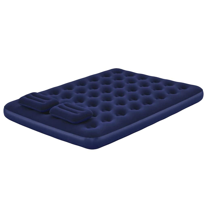 oppustelig luftmadras med pude og pumpe 203x152x22 cm 67374