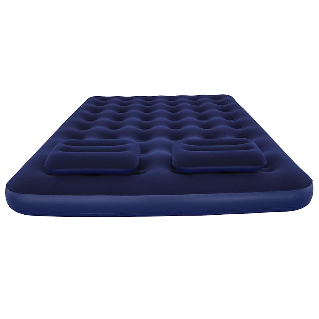 oppustelig luftmadras med pude og pumpe 203x152x22 cm 67374