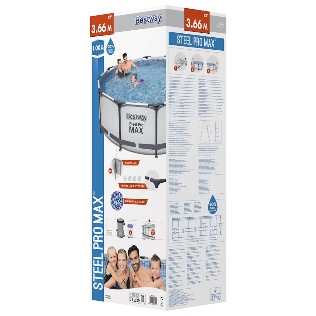 Steel Pro MAX swimmingpoolsæt 366x100 cm
