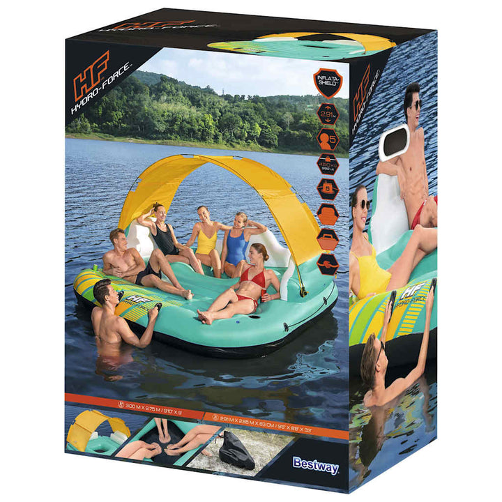 oppustelig bademadras Sunny Lounge 5 personer 291x265x83 cm
