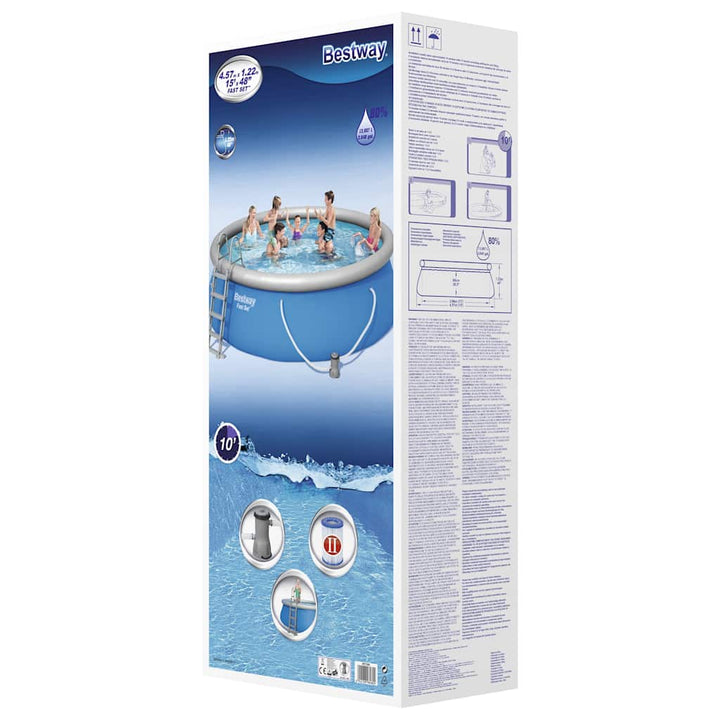 Fast Set oppusteligt swimmingpoolsæt rundt 457x122 cm