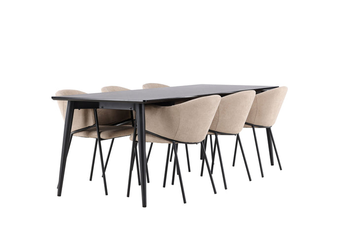 Venture Home Ellis Dining Table with Evelina Dining Chair