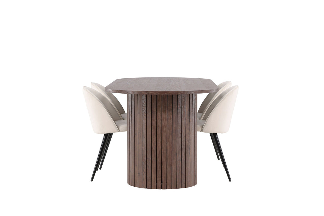 Venture Home Härön Dining Table with Velvet Dining Chair