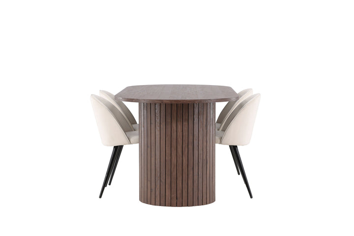 Venture Home Härön Dining Table with Velvet Dining Chair