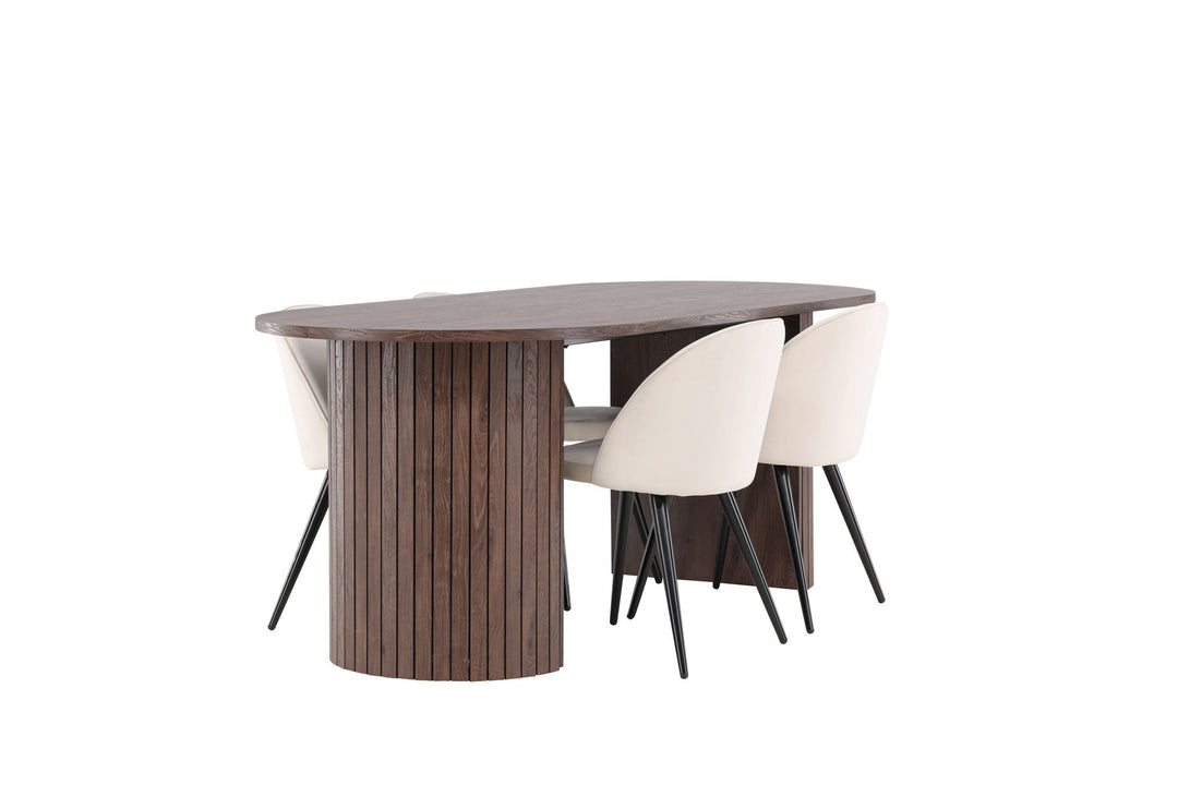 Venture Home Härön Dining Table with Velvet Dining Chair