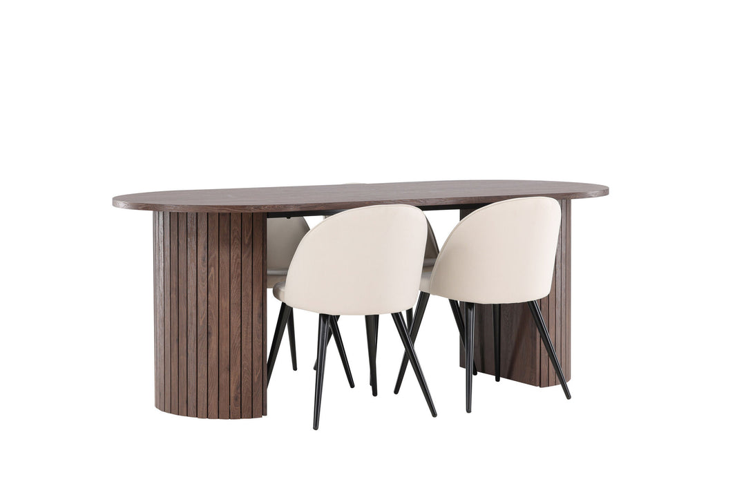 Venture Home Härön Dining Table with Velvet Dining Chair