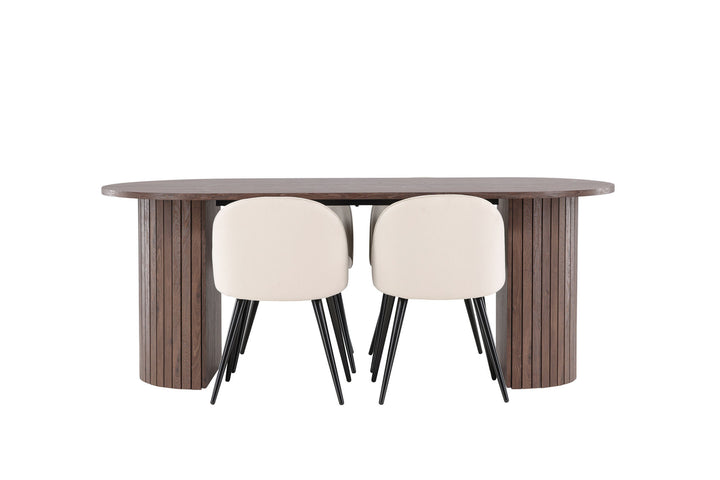 Venture Home Härön Dining Table with Velvet Dining Chair