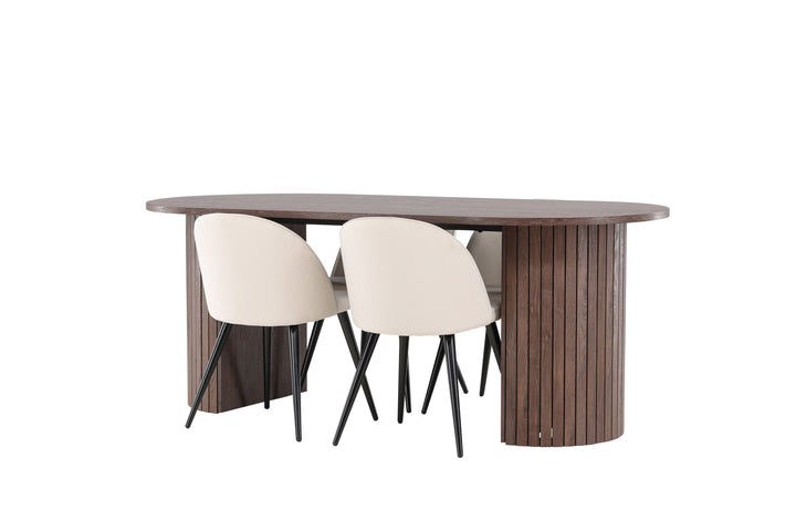 Venture Home Härön Dining Table with Velvet Dining Chair