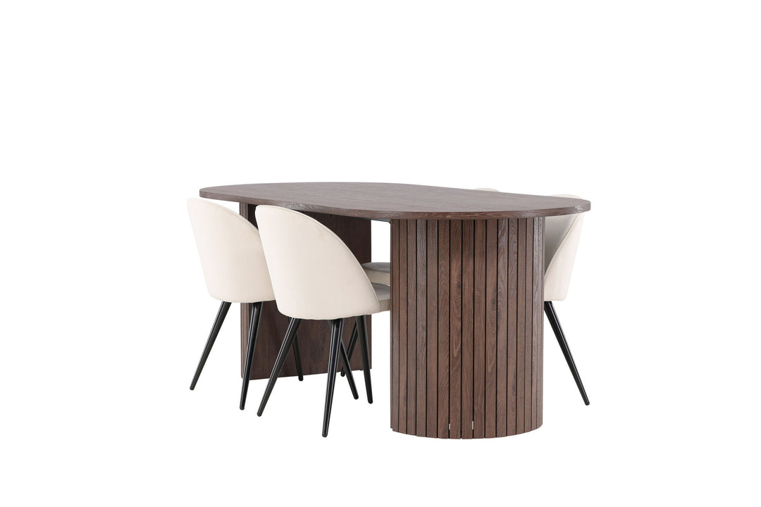 Venture Home Härön Dining Table with Velvet Dining Chair