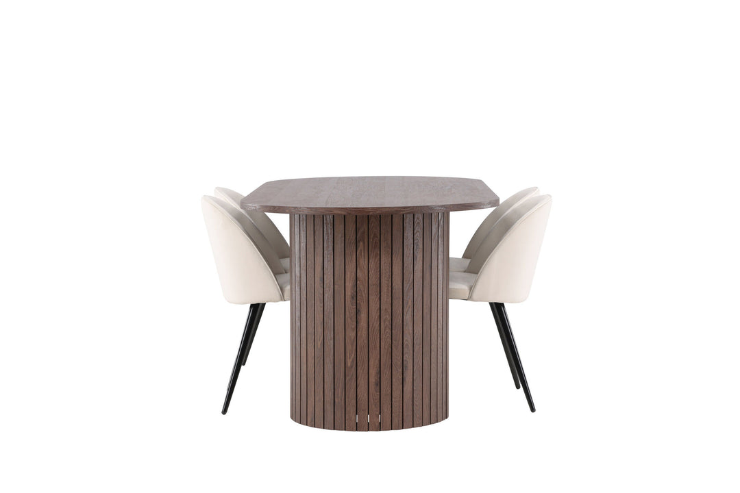 Venture Home Härön Dining Table with Velvet Dining Chair