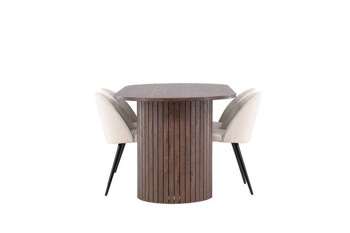 Venture Home Härön Dining Table with Velvet Dining Chair