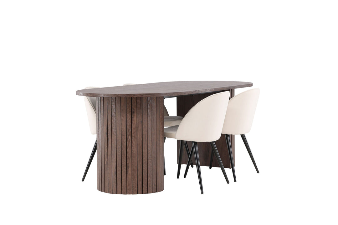 Venture Home Härön Dining Table with Velvet Dining Chair