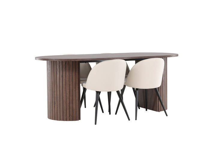 Venture Home Härön Dining Table with Velvet Dining Chair