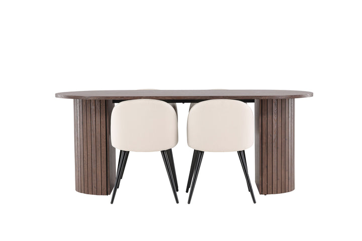Venture Home Härön Dining Table with Velvet Dining Chair