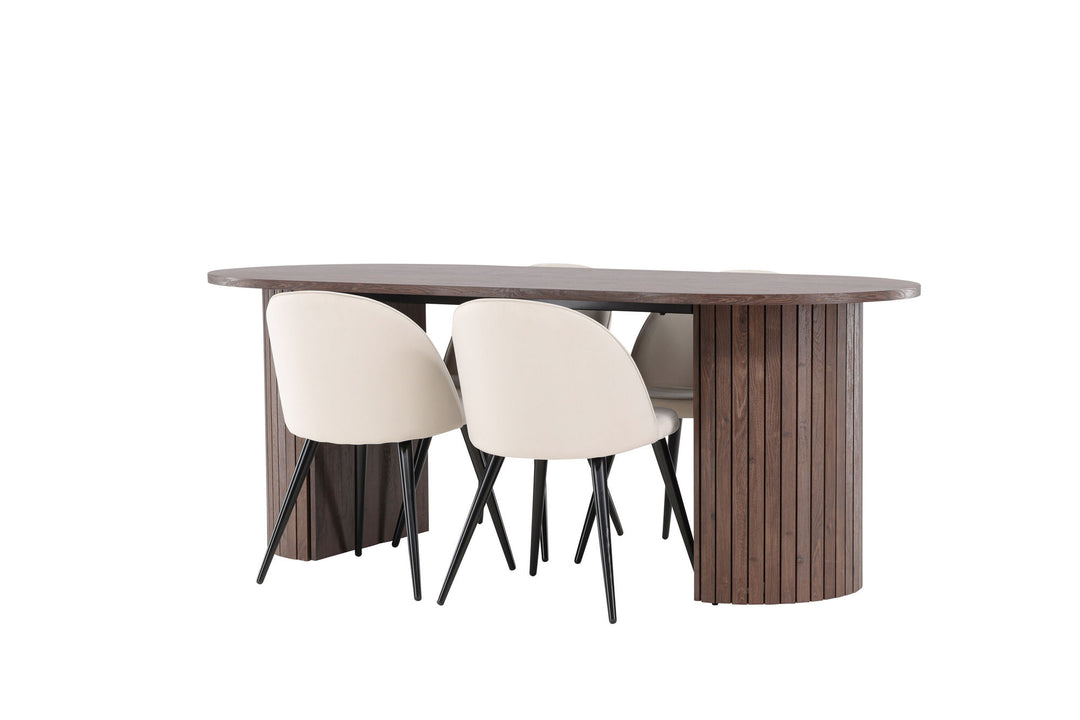 Venture Home Härön Dining Table with Velvet Dining Chair