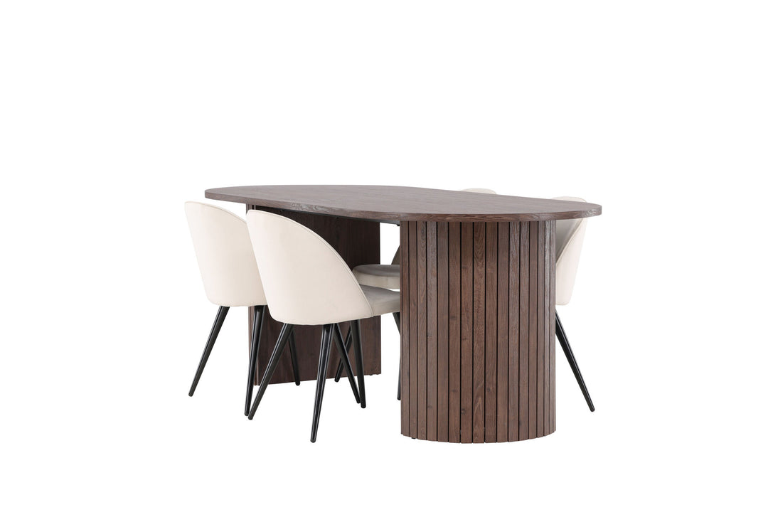 Venture Home Härön Dining Table with Velvet Dining Chair