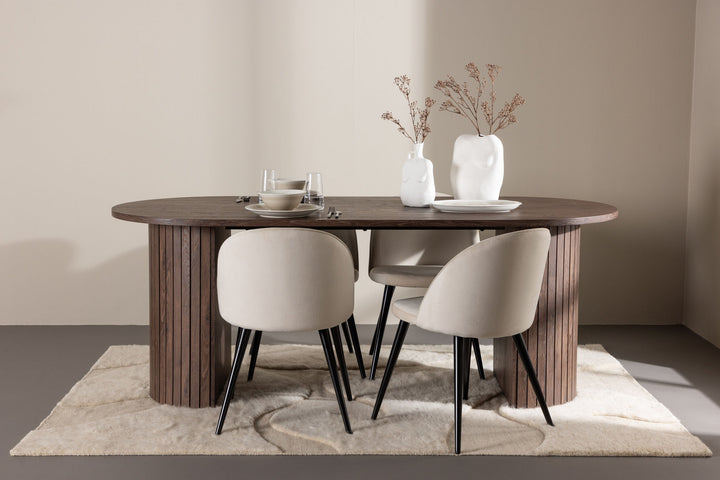Venture Home Härön Dining Table with Velvet Dining Chair