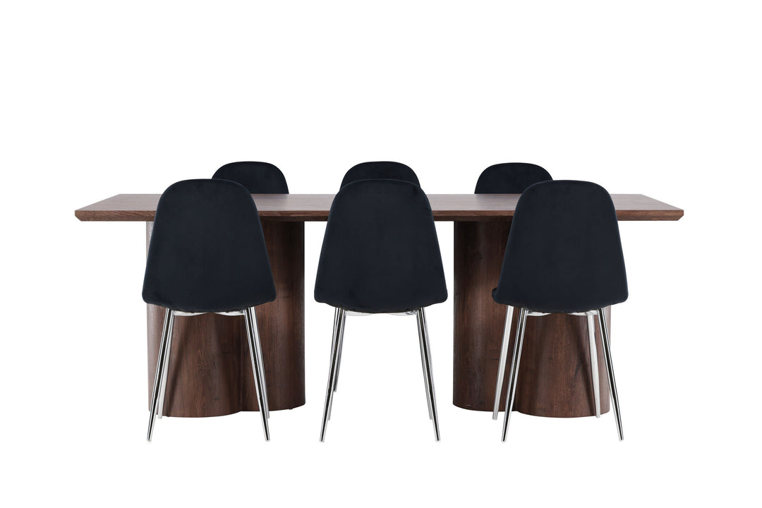 Venture Home Olivia Dining Table with Polar Dining Chair