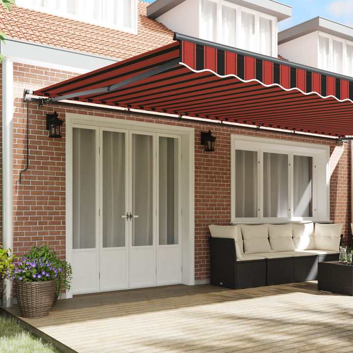 Udtrækkelig markise orange og brun 600 × 350 cm